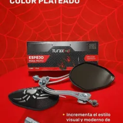 Espejos retrovisores de araña color plateado.