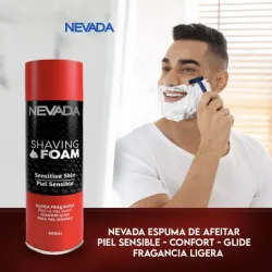 Espuma de Afeitar para Piel Sensible con Fragancia Ligera.