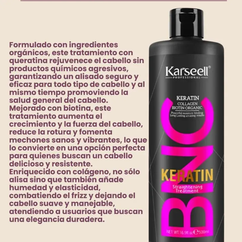 Keratina Karseell con Biotigena y Colágeno.