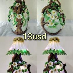 Lámpara artesanal árbol de margaritas