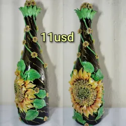Lámpara artesanal con Girasol gigante.