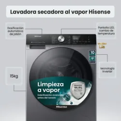 Lavadora secadora al vapor 15kg.