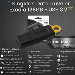Memoria Flash Kingston 128gb.