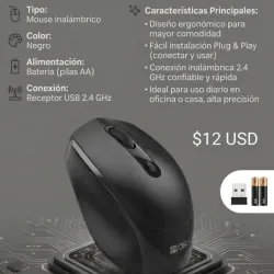 Mouse inalambrico 1HORA.