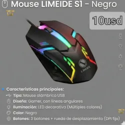Mouse RGB Color Negro.