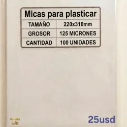 Paquete de 100 micas para plasticar.