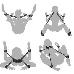 Set BDSM de Ataduras – Muñequeras y Tobilleras para Juegos Fetiche.