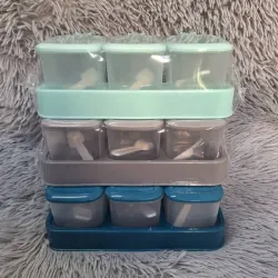 Set de 3 potecitos condimenteros con base.