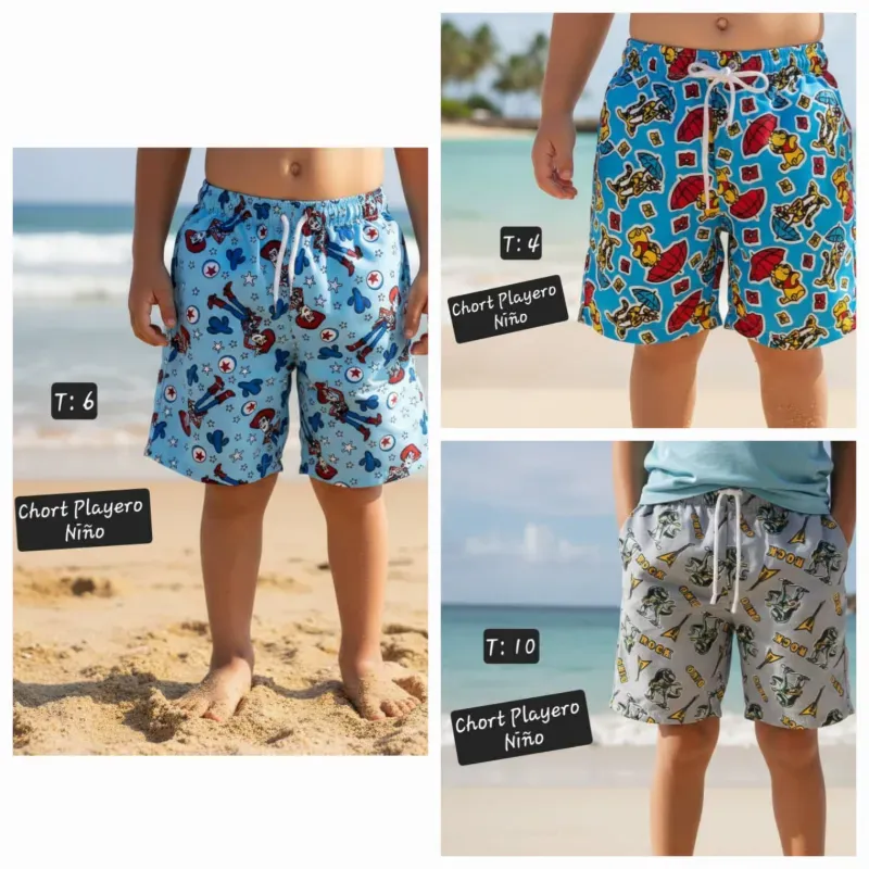 Short playero para niños.
