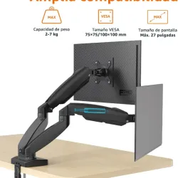 Soporte Vesa para 2 Monitores Soporta hasta 27 pulgada.