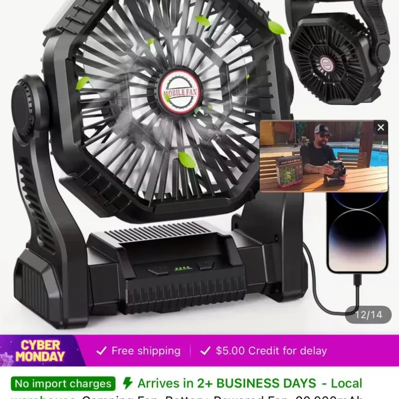 Ventilador recargable.