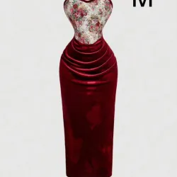 Vestido corsé de satín.