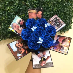 Caja Hexagonal Floral Sencilla 💙