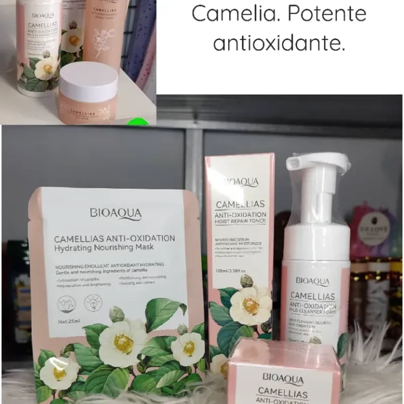 Conjunto de skin care de flor de Camelia 