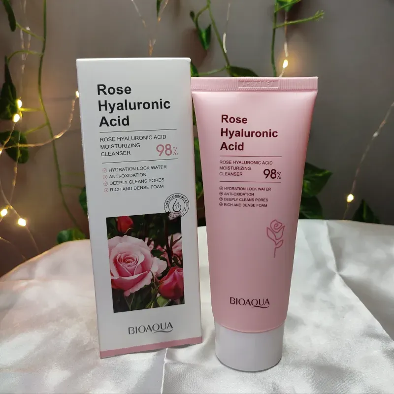 Jabón facial de rosas y ácido hialurónico 