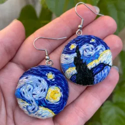 Aretes colgantes noche estrellada