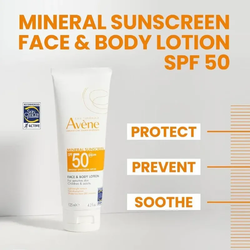 Avéne Protector Solar SPF 50 💖La nueva Loción Mineral Face & Body Sunscreen 