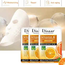 DISAAR BEAUTY Mascarilla Facial Esencia Reparadora de Ácido Hialurónico Vitamina C