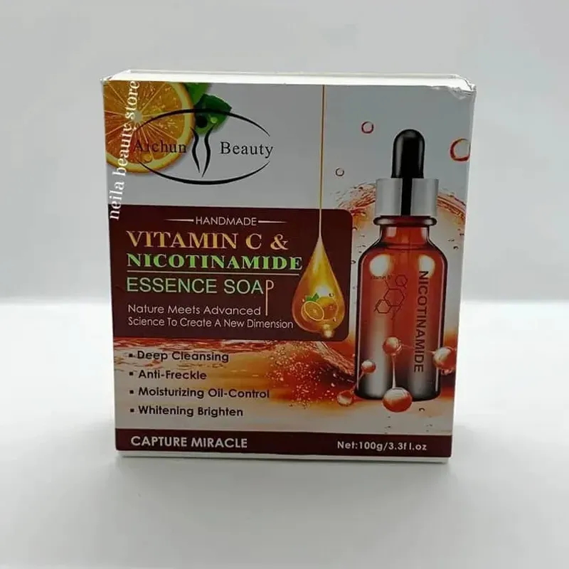 🍊🍋Jabón esencial de vitamina C y nicotinamida.