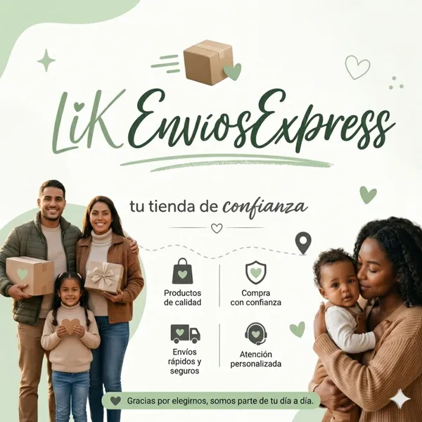 🌟✨ ¡Bienvenid@s a LiK EnvíosExpress! ✨🌟
Sabemos lo importante que es cuidar a tu familia, aunque estés lejos. En LiK EnvíosExpress hacemos posible que siempre tengan lo que necesitan, con el cariño y la confianza de un servicio hecho para ustedes.
🍱 Combos alimenticios
• Productos básicos para la cocina 🛒🥫
• Ingredientes frescos y de calidad 🍅🥩
• Combos prácticos que hacen más fácil el día a día ✨
(Personalizados según la necesidad de tu familia)
🎁 Regalos sorpresa
• Detalles llenos de amor para toda ocasión 💐
• Sorpresas especiales que acercan corazones 💌
• Entregas únicas para consentir a los tuyos 🎉
🛍️ Reventa de productos
• Ofertas exclusivas en moda y cuidado personal