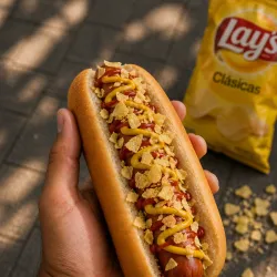 Hot Dog con Chips de Papa