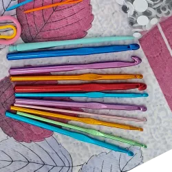 Set de 10 agujas de metal de crochet