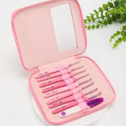 Set de 8 agujas ergonomicas de crochet