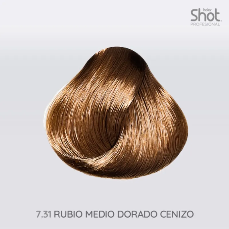 Tinte Shot 7.31 rubio medio dorado cenizo
