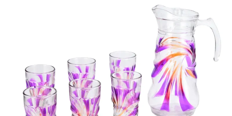 💫 JUEGO DE VASOS + JARRA (cristal grueso)