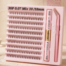 ✨️ KIT 30P PESTAÑAS+PEGAMENTO+PINZA