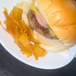 Hamburguesa con jamón y queso 