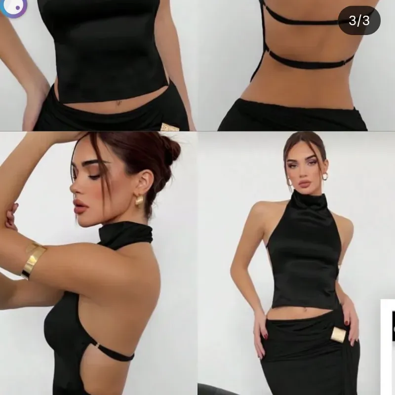 Blusa negra cuello alto