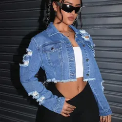 Chaqueta de mezclilla azul clara