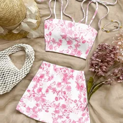 Conjunto blanco con estampado floral