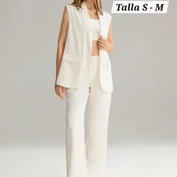 Conjunto de bleiser beige 