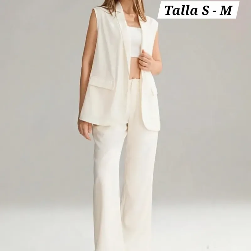 Conjunto de bleiser beige 