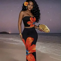 Conjunto de top y saya larga