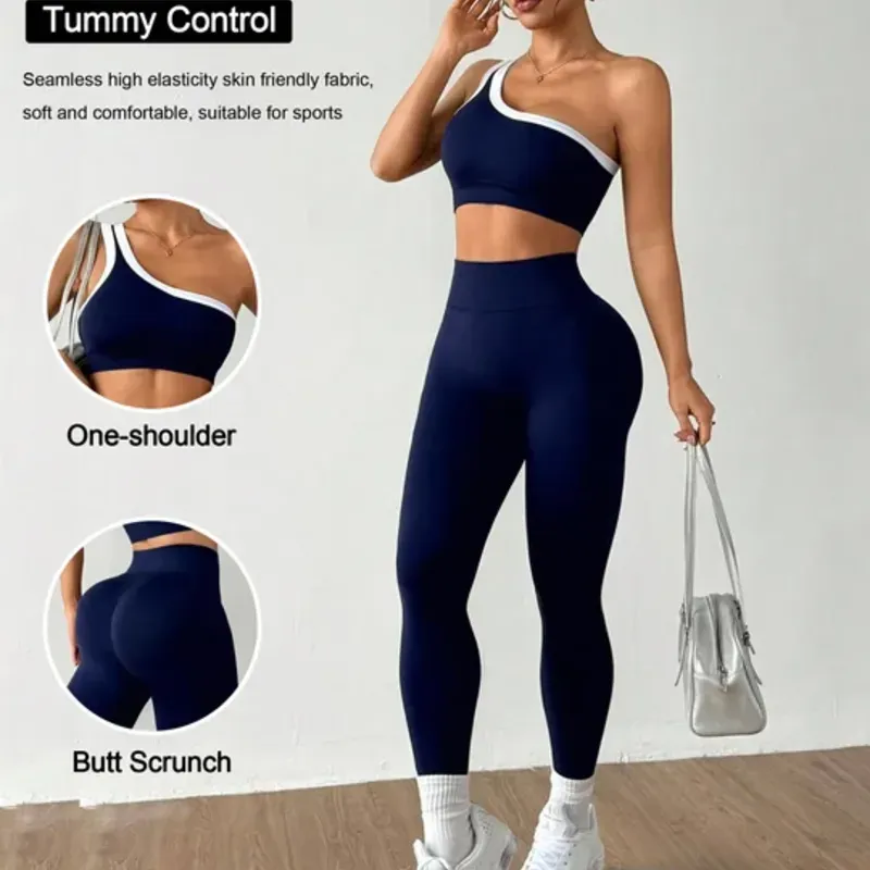 Conjunto deportivo azul y blanco 