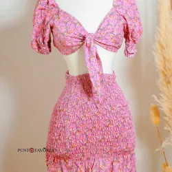 Conjunto estampado rosado 