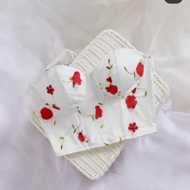 Corsé blanco y rojo 