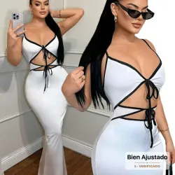 Vestido blanco con amarre delantero 