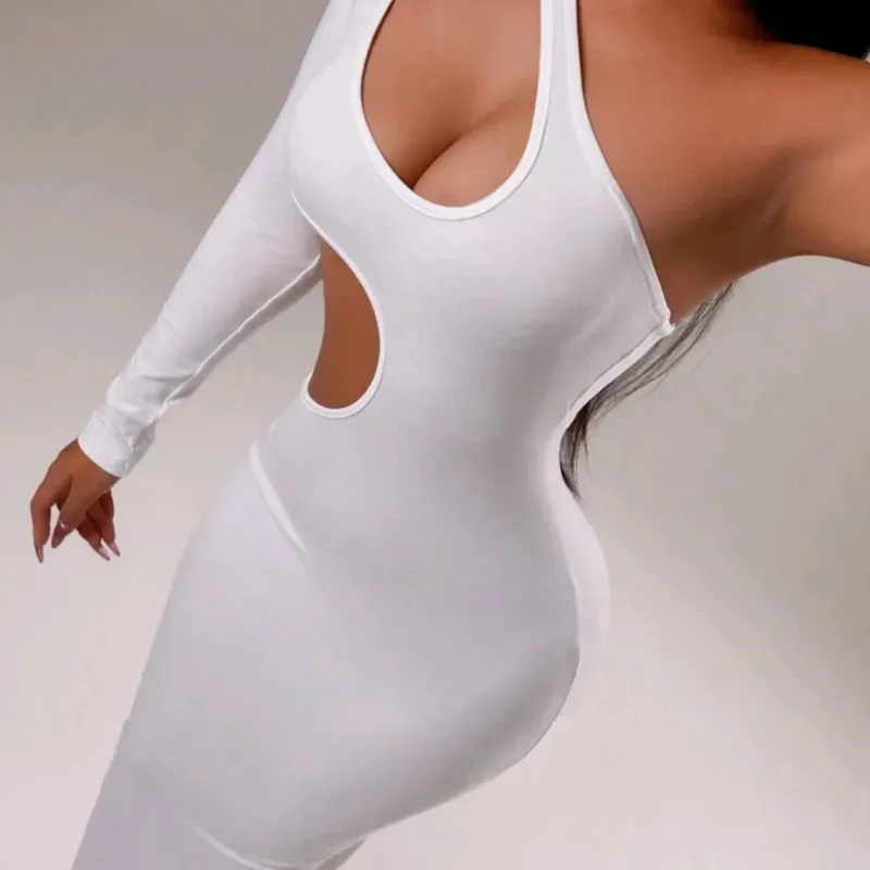 Vestido blanco de un manga 