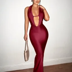 Vestido color burdeos 