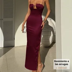 Vestido color vino de conchas
