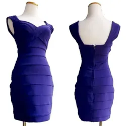 Vestido corto azul real 