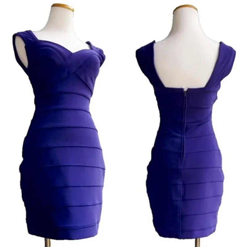 Vestido corto azul real 