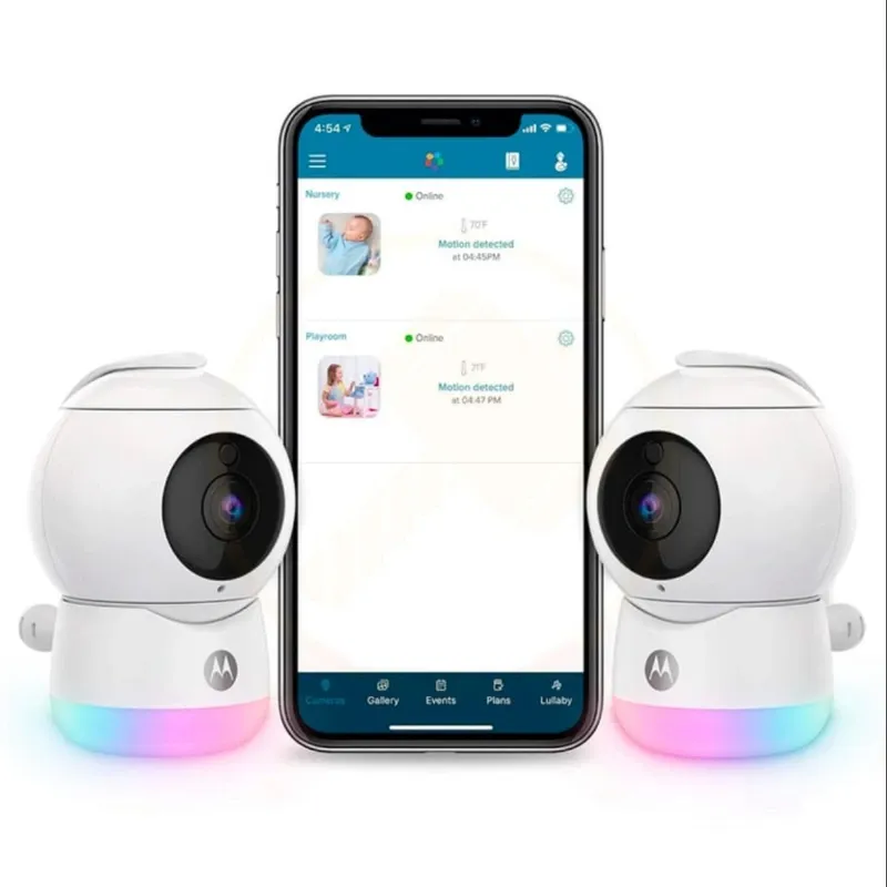 Cámara Monitor de Bebé con 2 Cámaras WiFi 1080p, Visión 360°, Audio Bidireccional, Luz Nocturna y App Hubble - Motorola Peekaboo 🔶