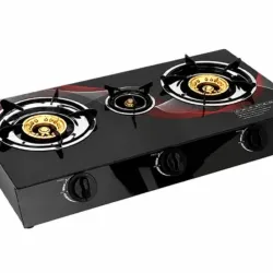 COCINA DE GAS DE CRISTAL TEMPLADO DE 3 QUEMADORES (TP)