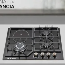 COCINA EMPOTRABLE MILEXUS – 3 QUEMADORES A GAS + 1 INFRARROJO 🐻