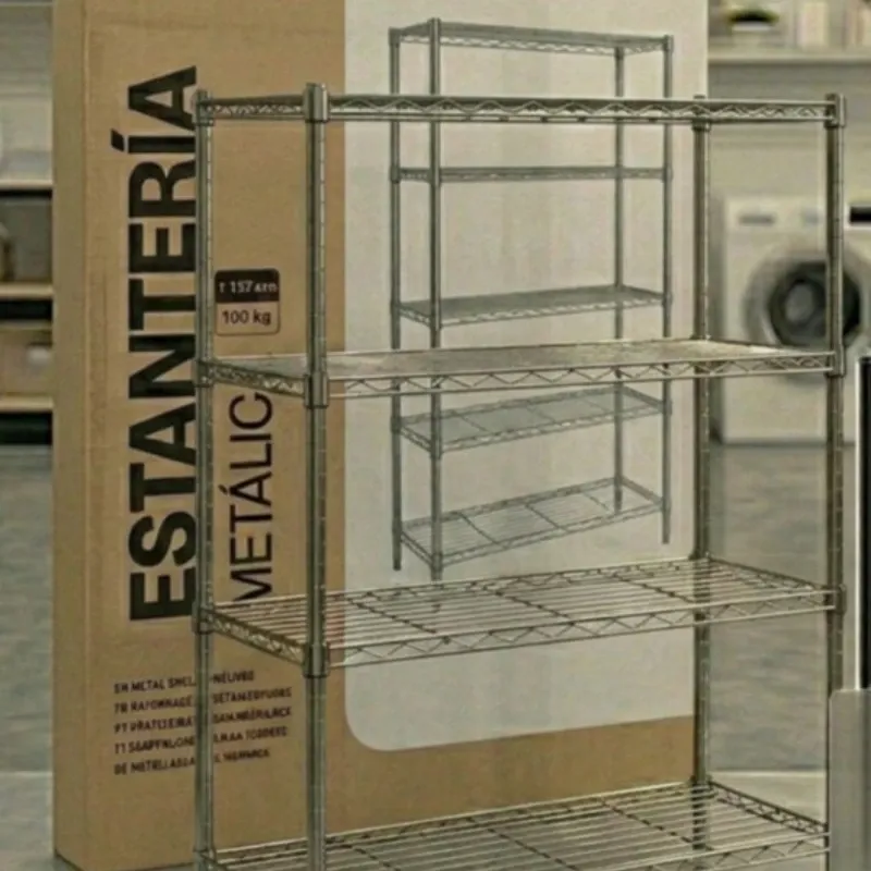 ESTANTE METÁLICO DE 4 NIVELES - 7HOUSE – HASTA 320KG 🏠